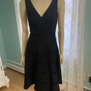 Navy patterned above knee dress